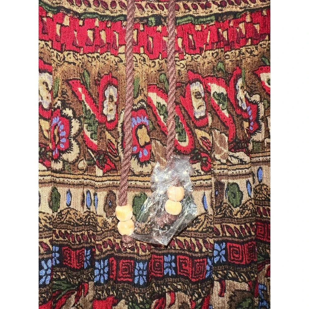 Liz Baker Boho floral burgundy skirt rayon new size 2x